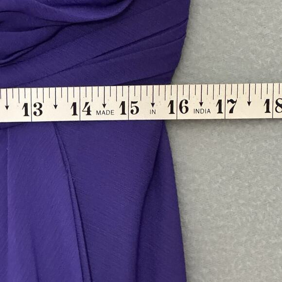 Davids Bridal Womens Dress 12 Regency Purple‎ Crinkle Chiffon One Shoulder Party - Picture 12 of 16